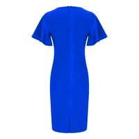 Zunfeo haljine za žene - novi dolazak Bodycon Wrap Crewneck haljina za klirensu plavi l