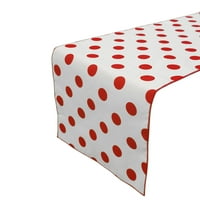 Pamučni štampu stol trkač polka točkice crvena na bijelom