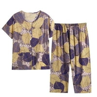 HOKSML suknje i bluza, žene Ljeto casual dva odijela pidžama s kratkim rukavima na kratkim rukavima