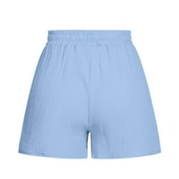 Ženske kratke hlače Labave kratke hlače za čipke visoke struke udobne ljetne pune boje casual široke noge pantalone nebesko plavo SAD: 6