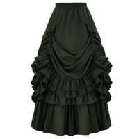 Ženska renesansna suknja Prodaja klirence viktorijanske pare suknje tire elastični struk podesivi a-linijski vintage ljuljački goth punk srednjovjekovna odjeća vampirska suknja