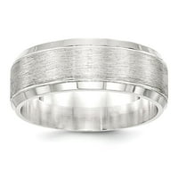Sterling srebrna gravura za izgradnu ivica brušene maštovite prsten veličine 12. Nakit pokloni za žene