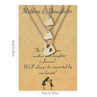Ogrlice za žene nehrđajući čelik Šuplji dan majčine srčane majke ogrlicu za roditelj-dječji karata za nju 3 komada