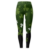 Twifer st. Patricks Dan Ženske noge za žene ženske jastučine dobre sreće zelene hlače za ispis tajice hlače za jogu trčanje pilates teretana