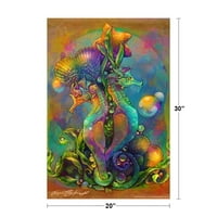 Sea Horses by Renee Biertempfel Fantasy Art Cool Ribe Poster Aquatic Zidno Decor Ribe Slike Wall Art