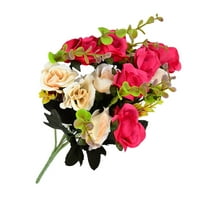 Umjetna ruža buket simulacija cvjetnog dekora svadbena banketna banketna banketa lažna cvijeta ruža, ruža crvena