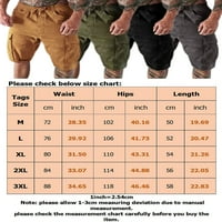 REJLUN muškarci Mini pantalone visoke strukske dno su pune boje Ljetne kratke hlače Havajski teretni kratke hlače Ležerna vježba crna 2xl