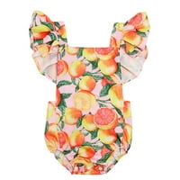 B91XZ Prvi rođendan Outfit Girl Romper Bodysuit Playsiat Kids Girl Ljeto voće Print baby toddler Ruffled