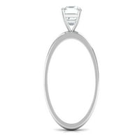 Minimalni zaručni prsten za žene za žene - Asscher Cut Moissanite prsten, 14k bijelo zlato, SAD 8.50
