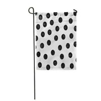 Nasumične crne polke točkice na bijelim apstraktnim kuglicama vrtna zastava ukrasna zastava kuća baner