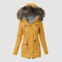 Riforla Women Dnevno plus veličina zimski kaput rever ovratnik dugih rukava jakna vintage zgušnjava