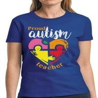 Autizam Puzzle Ponosni učitelj za autizam vrši grafičku majicu za nju za ženska inzistvanje autizma