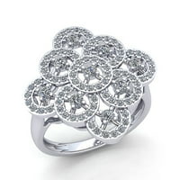 0,75Carat okrugli rez Dijamantni dame Vintage InterLinkredni angažman prsten od krutog 14k ruža, bijelo