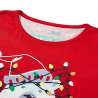 Gureui Božić: Pajama sa roditeljskim djecom Pajamas Nightclothes, Dugi rukav Božićni medvjed Print Crew