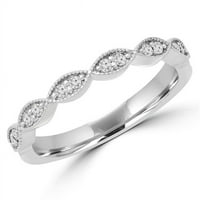 Veličanstvo dijamanti MD180597-5. 0. CTW Okrugli dijamantni vintage polu-veternity Vjenčani prsten u 14k bijelo zlato - veličina 5.75