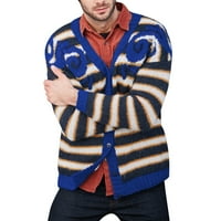 yubnlvae muško jesen i zimski džemper debeo jacquard dugi gumb pletiva topla ispis džemper jaknu kaput