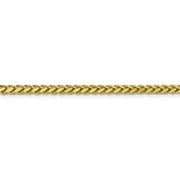 Polu-čvrsta pšenična dijamantna ogrlica lanca u stvarnom 14k žutom zlatu