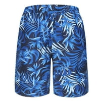 Hlače Ljeto Novo Muškarac Laop Print Capris Omladinska modna casual plaža ravno hlače za noge Plavi