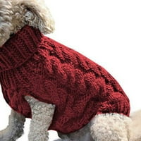 qucoqpe mali pas sa povodljivom rupom Gingham Patchwork Doggie džemper pletiva pulover topli kućni ljubimac