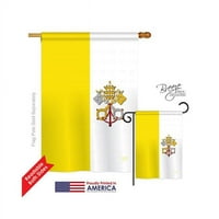 Breeze Decor Vatikan City dvostrana vertikalna zastava u blizini - u
