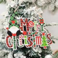 Sretan božićni drveni viseći znak, božićne ukrase na otvorenom zatvoreni zidni i božićni ukrasi za božićne