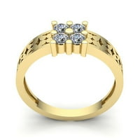 Pravi 2Ct okrugli rez dijamantski muški elegantan angažman godišnjica prstena od punog 10k ruža, bijela