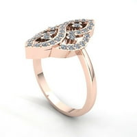 Prirodno 0,75ct okrugli rez Diamond Dame Fancy Vintage Angažman godišnjica prstena od punog 10k ruža,