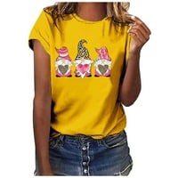 Vrhovi za žene casual crewneck tiskane majice kratkih rukava Loop Fit Summer Spring Valentinovo Day