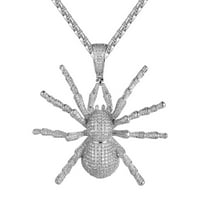 Sterling srebrni muški pauk ledeni prilagođeni hip hop privjesak Besplatni BO lanac