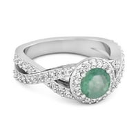 SOLITAIRE ACCENTI 3. CT Smaragd Sterling Silver Infinity Ženski prsten