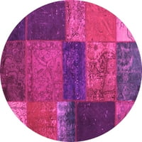 Ahgly Company u zatvorenom okruglim patchwork ružičastim prelaznim prostirkama, 8 'runda