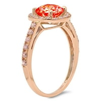 1.86ct okrugli rez crveni simulirani dijamant 18k ružičasti ružičasto ružino graviranje izveštaja za bridalnu godišnjicu Angažovanje venčanja halo prstena veličine 4,75
