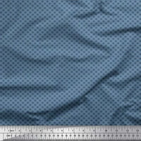 Soimoi Japan Crepe saten tkanina plava mala motiv plombica Tkanina od dvorišta široka