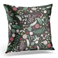 Zelena romantična obojena cvjetna s karanfilom Aster i Heather Pink prekrasan jastučni jastučni jastučni poklopac jastuk