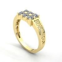 Irine 1.5ct okrugli rez dijamant muški klasični godišnjički angažman prsten od punog 18k ruža, bijelo