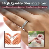 Trgovina LC Sterling Silver Diamond Band Cluster Ring White Rose pozlaćene godišnjice modernih poklona