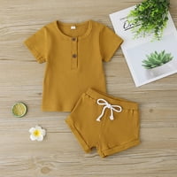 SimplMasygeni Baby Boys Djevojke majice Casual Casul sa kapuljačom vrhovi hlače odijelo novorođenčad i ljetna boja + dvodijelno odijelo