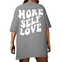 Košulje za žene Trendi Dressy Ležerni ispisani slogan grafički pad ramena preveliki na vrhu za žene