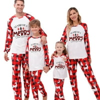 Porodica koja odgovara Božićne pidžame, baby rhoper slovo božićno drvce Elk tisak dugih rukava + plažene