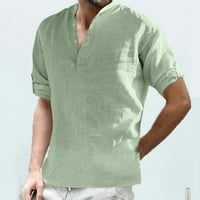Muška povremena čvrsta vrhunska košulja za bluze za ovratnik za bluzu za oblikovanje rukava s dugim rukavima Modna majica
