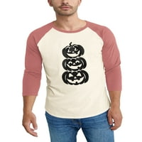 MA Croi Muške 3-stack Jack-O-lampione Halloween Graphic 3 majice od raglan 4 rukava
