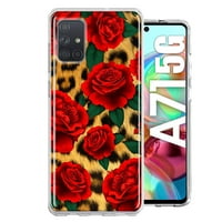 Samsung Galaxy A 4G Leopard crvene ruže Dvostruki poklopac telefona
