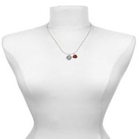 Delight nakit Silvertone Veliki utovarni konop Spinner Red Lucky LadyBug ogrlica i viseći naušnice