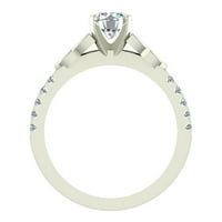 0. CT TW Art Deco Trinity čvor Solitaire Vjenčani prsten 18k bijelo zlato