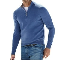 Palato Muške majice, muški modni vuneni džemper spajaju se ovratnik čvrsti dugih rukava pleteni pulover