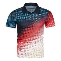Huachen New Muška ljetna moda Ležerne prilike 3D Printing Polo majica Revel Ležerne prilike kratkih