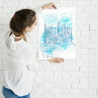 AmericanFlat Blue City by Dreamy Me Poster Art Print