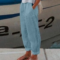 Teretne pantalone za žene Radne ležerne bagere Baggy Elastična struka široka noga sa džepom modne pantalone