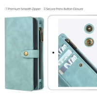-Lion za Samsung Galaxy S multifunkcionalni novčanik, PU kožne velike karte za karticu Kartica Novčani džepovi sa zatvaračem magnetski odvojivi zapešća Sklapana kućišta za S23, plava