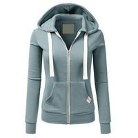 Clears Zip up dukseri Ženski prugasti blok u boji Patchwork grafički duks Sportska jakna kaput pulover